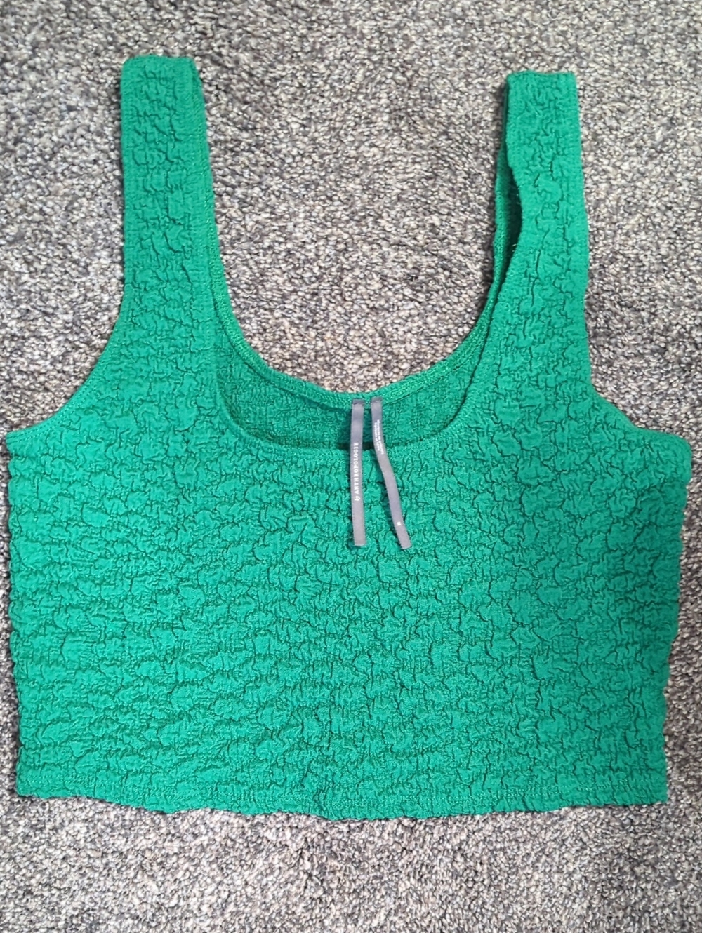 Anthropologie Emerald Textured Tank Crop Top